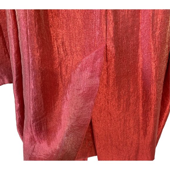 •SOLD•NINE WEST Azalea Shiny Pink Vintage Button-Up Short Dress Jacket NWT Small - Picture 8 of 8